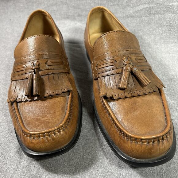 Nunn Bush Tan Leather Tassel Dress Loafer Slip On Men's 12 M 83304 Made In India - Picture 1 of 8
